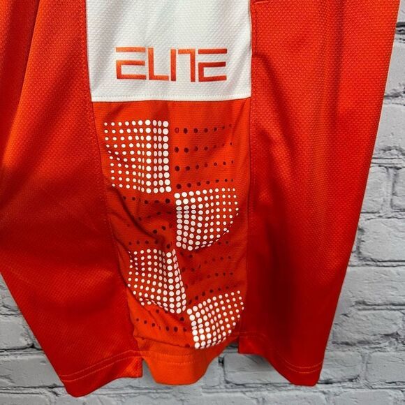 Nike Men’s Elite Basketball Shorts Dri-Fit Drawstring Waist Orange & White S - Picture 11 of 11